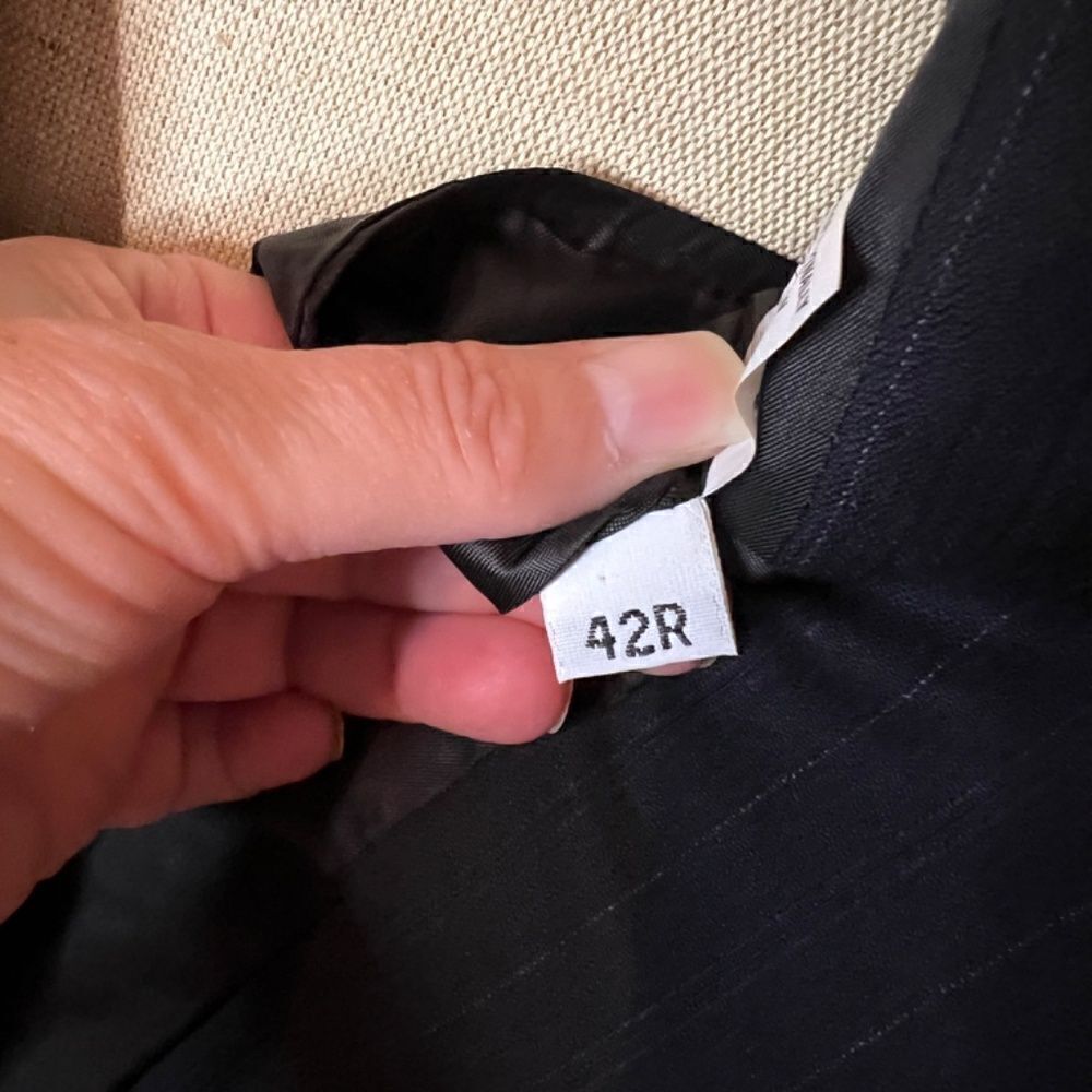 EEUC Men's Hart Schaffner & Marx Black Pinstripe Blazer Sport Coat Size 42R - Picture 5 of 5